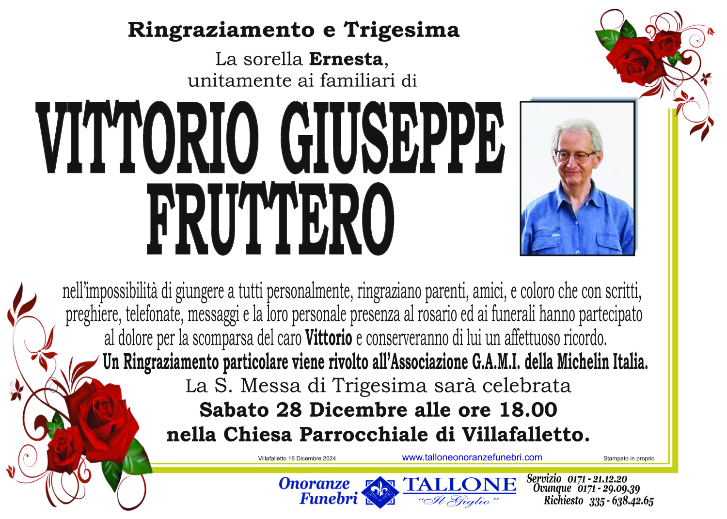 <br />
<b>Warning</b>:  Undefined variable $info in <b>/home/tallone/public_html/ringraziamenti.php</b> on line <b>68</b><br />
Vittorio Giuseppe Fruttero